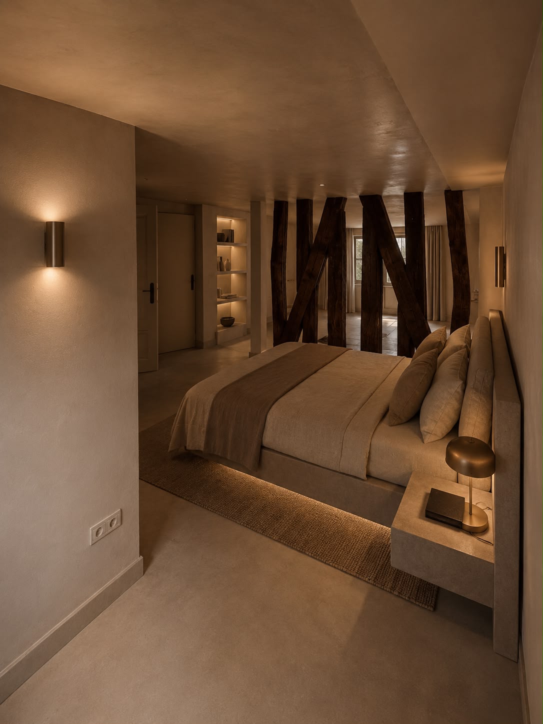 Bourgogne — chambre aux poutres anciennes